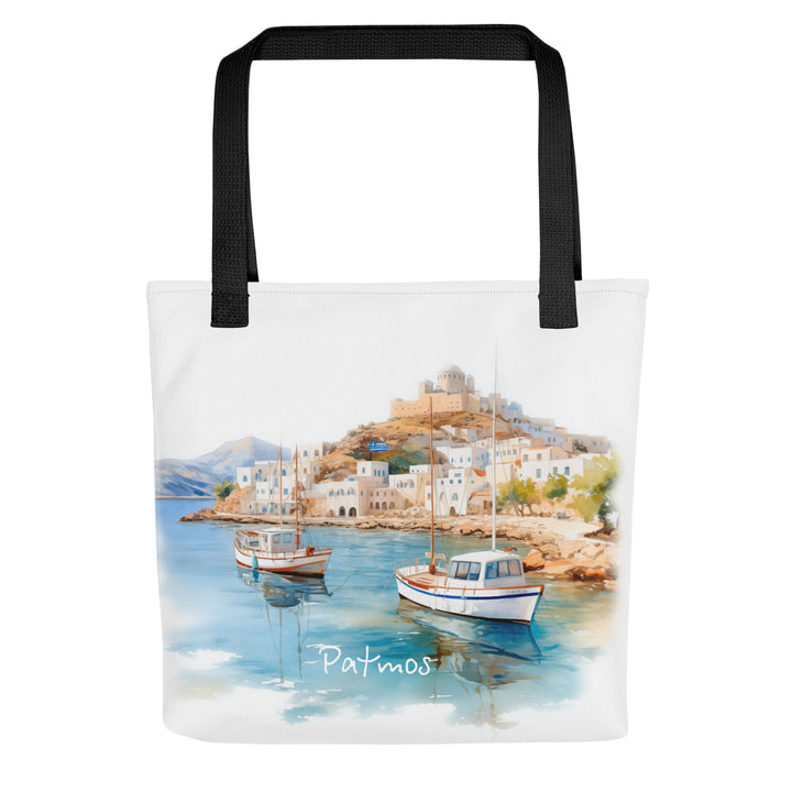 Patmos Watercolor Tote bag