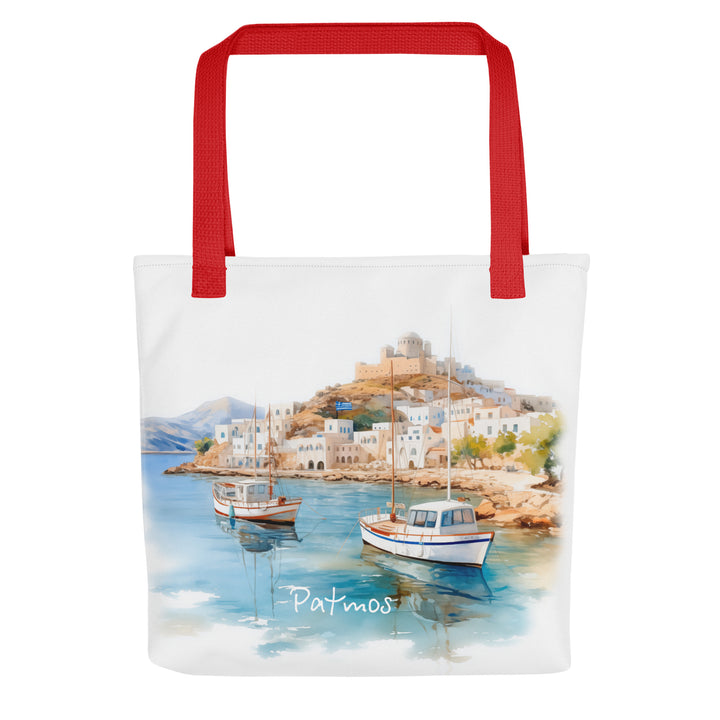 Patmos Watercolor Tote bag