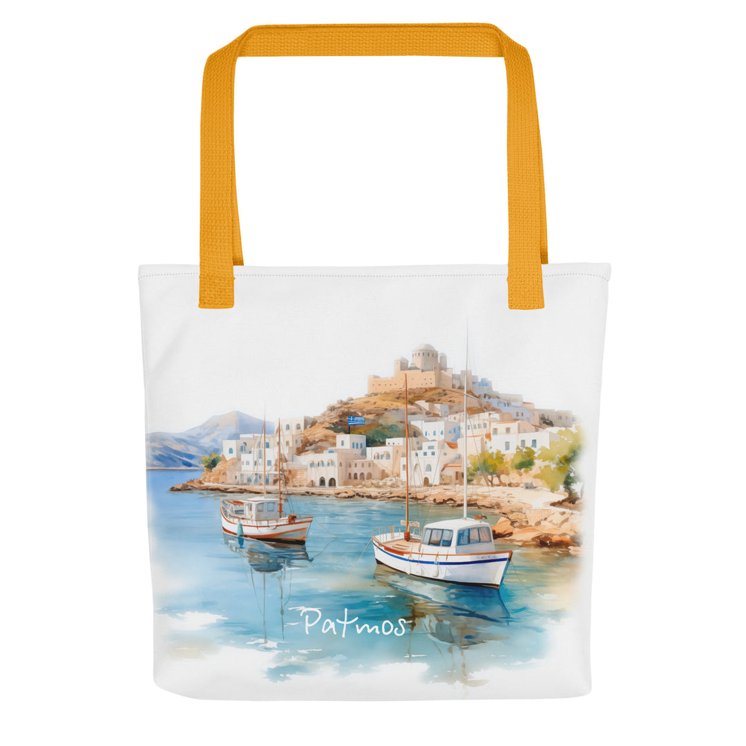 Patmos Watercolor Tote bag