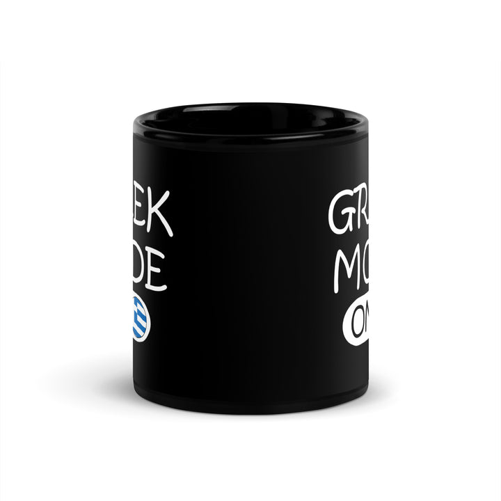 Greek Mode Black Glossy Mug