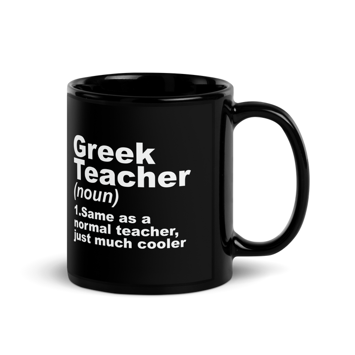 Greek Teacher - Black Glossy Mug