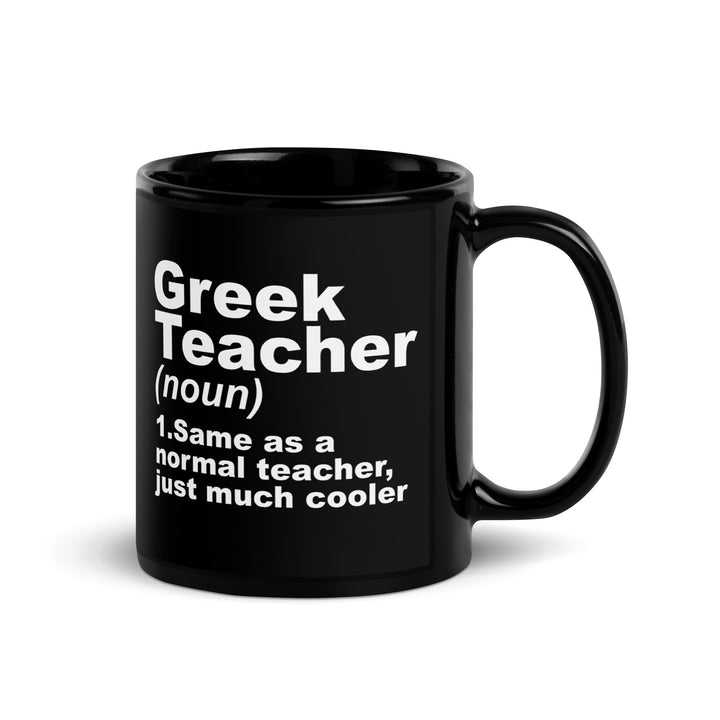 Greek Teacher - Black Glossy Mug