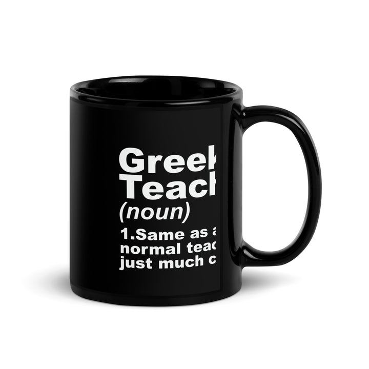 Greek Teacher - Black Glossy Mug