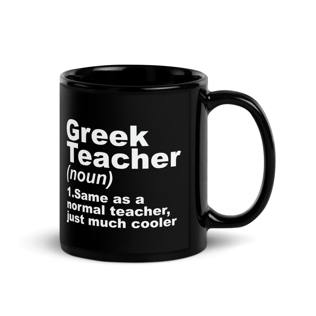 Greek Teacher - Black Glossy Mug