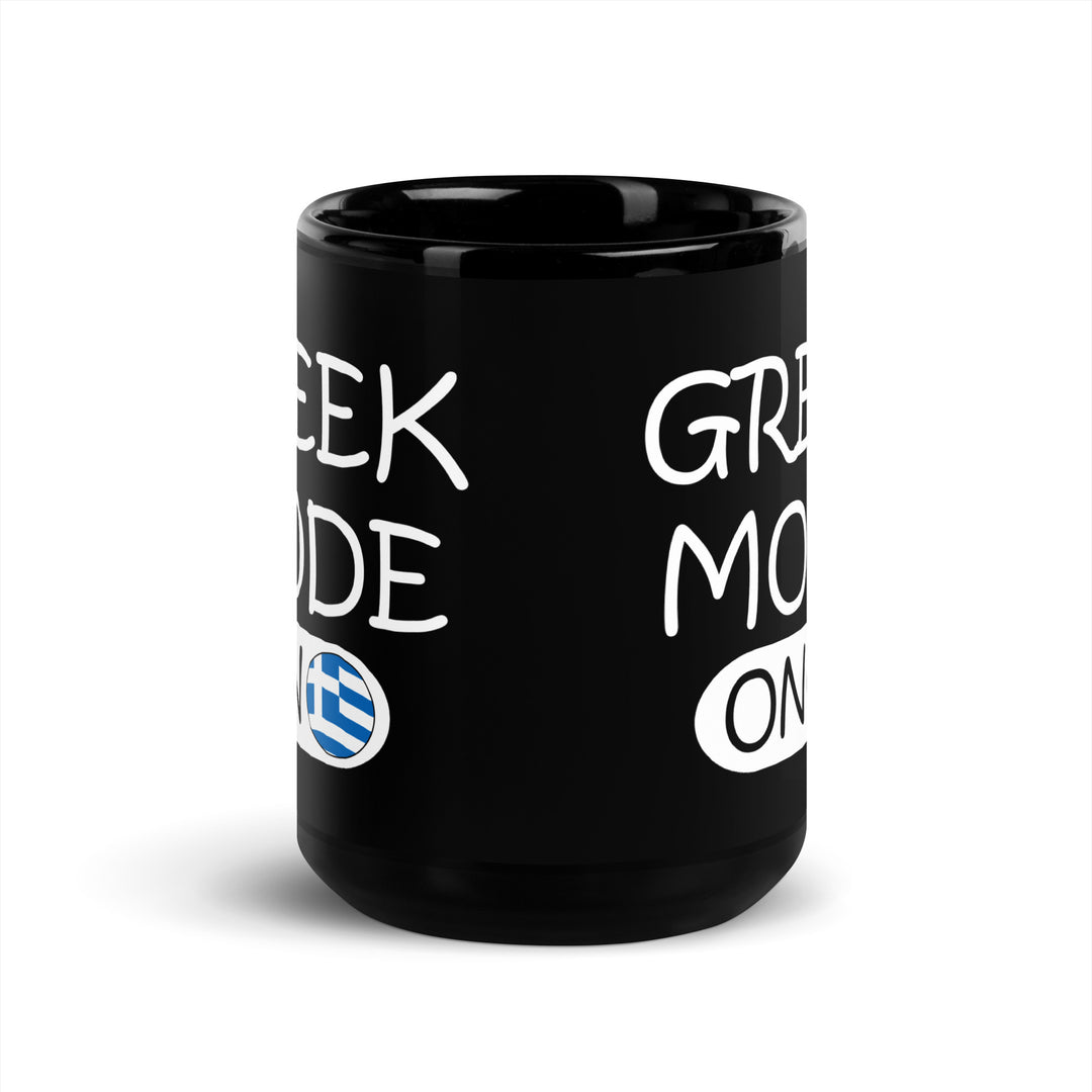 Greek Mode Black Glossy Mug