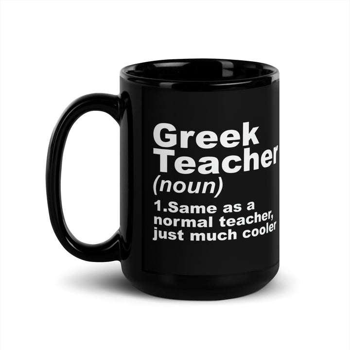 Greek Teacher - Black Glossy Mug