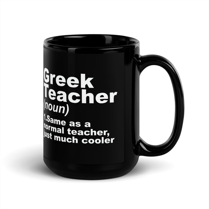 Greek Teacher - Black Glossy Mug