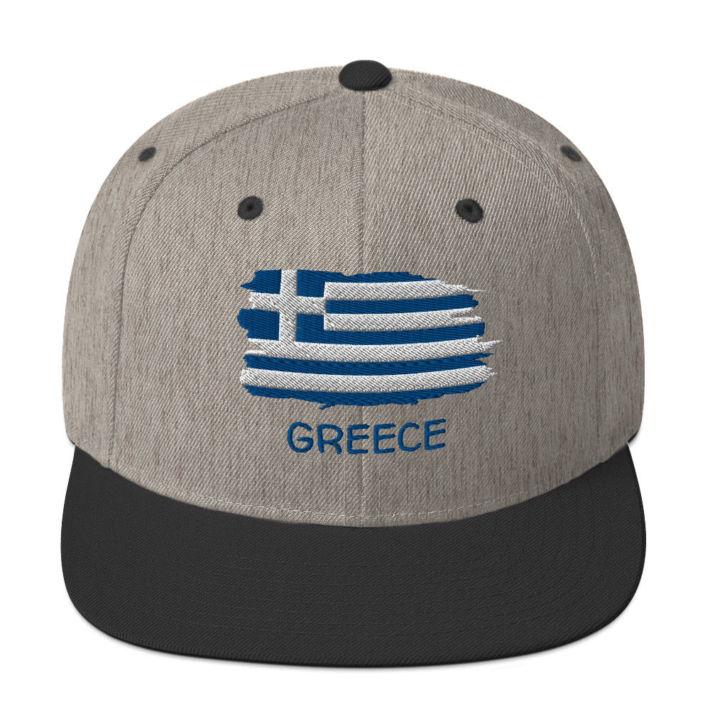 Greek Flag Snapback Hat