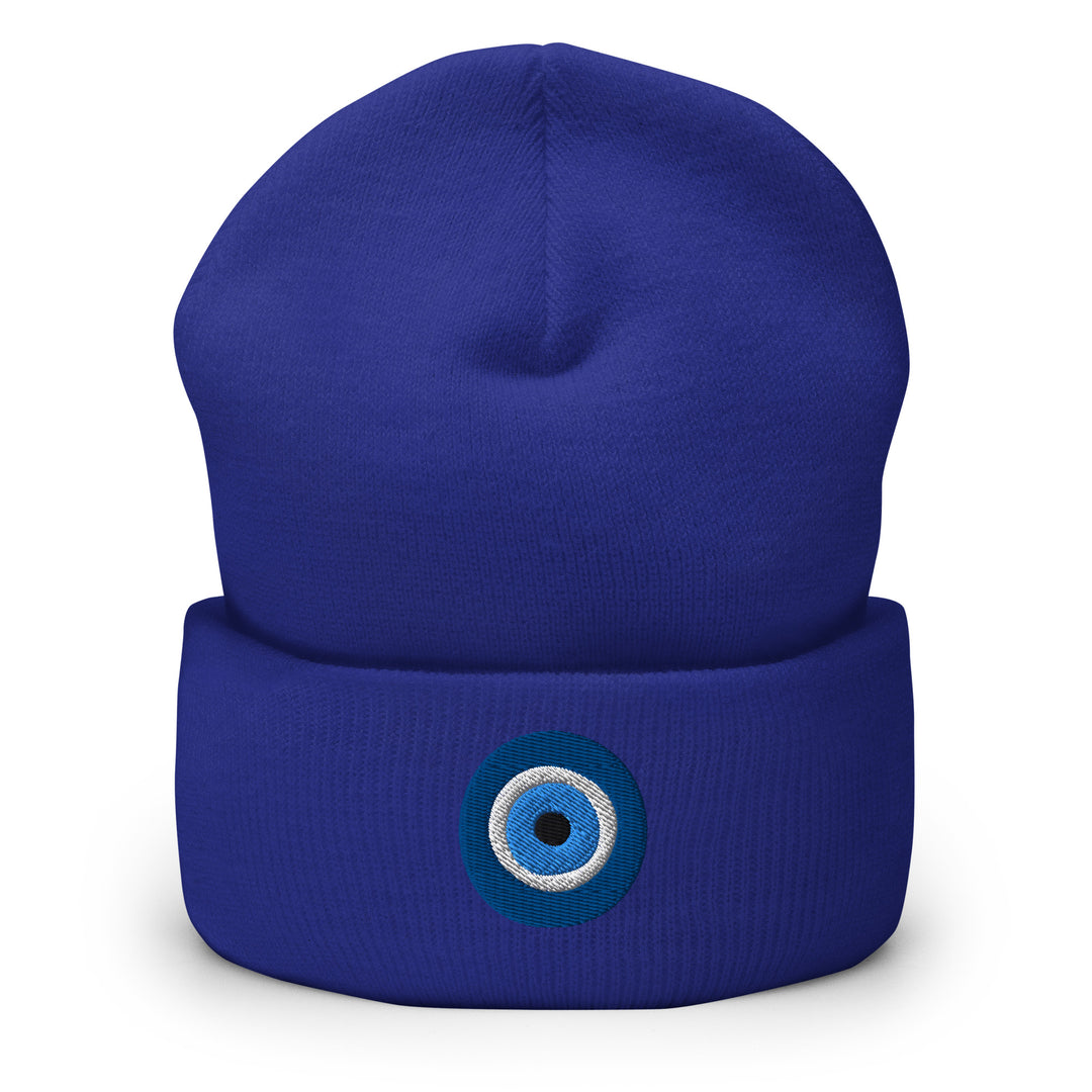 Greek Eye Cuffed Beanie