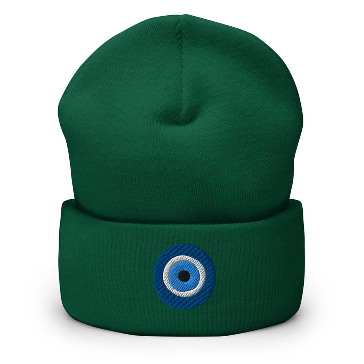 Greek Eye Cuffed Beanie