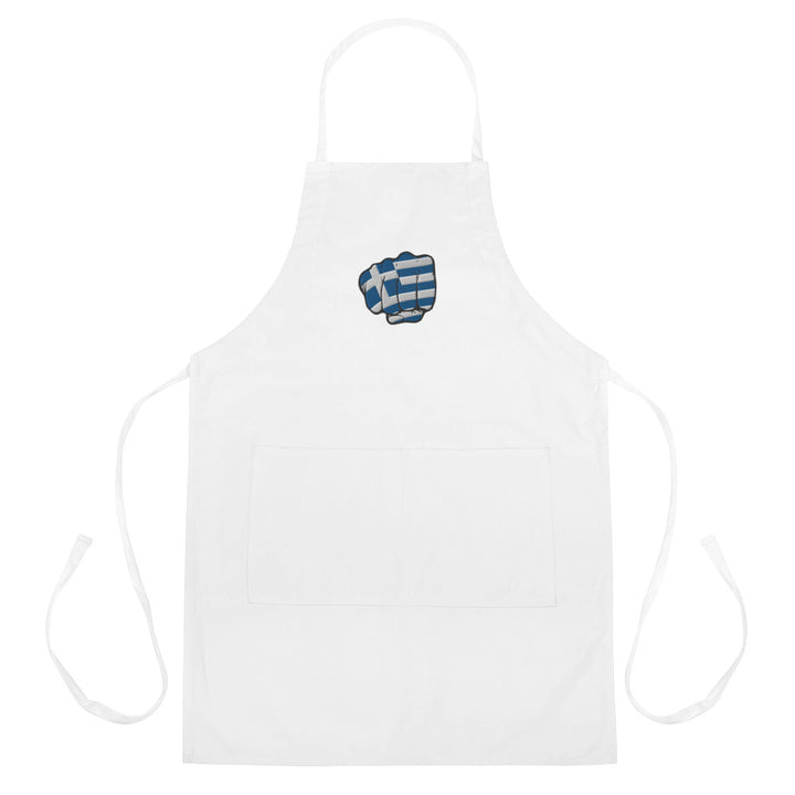 Greek Punch Embroidered Apron