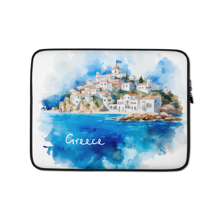 Watercolor Greece Laptop Sleeve