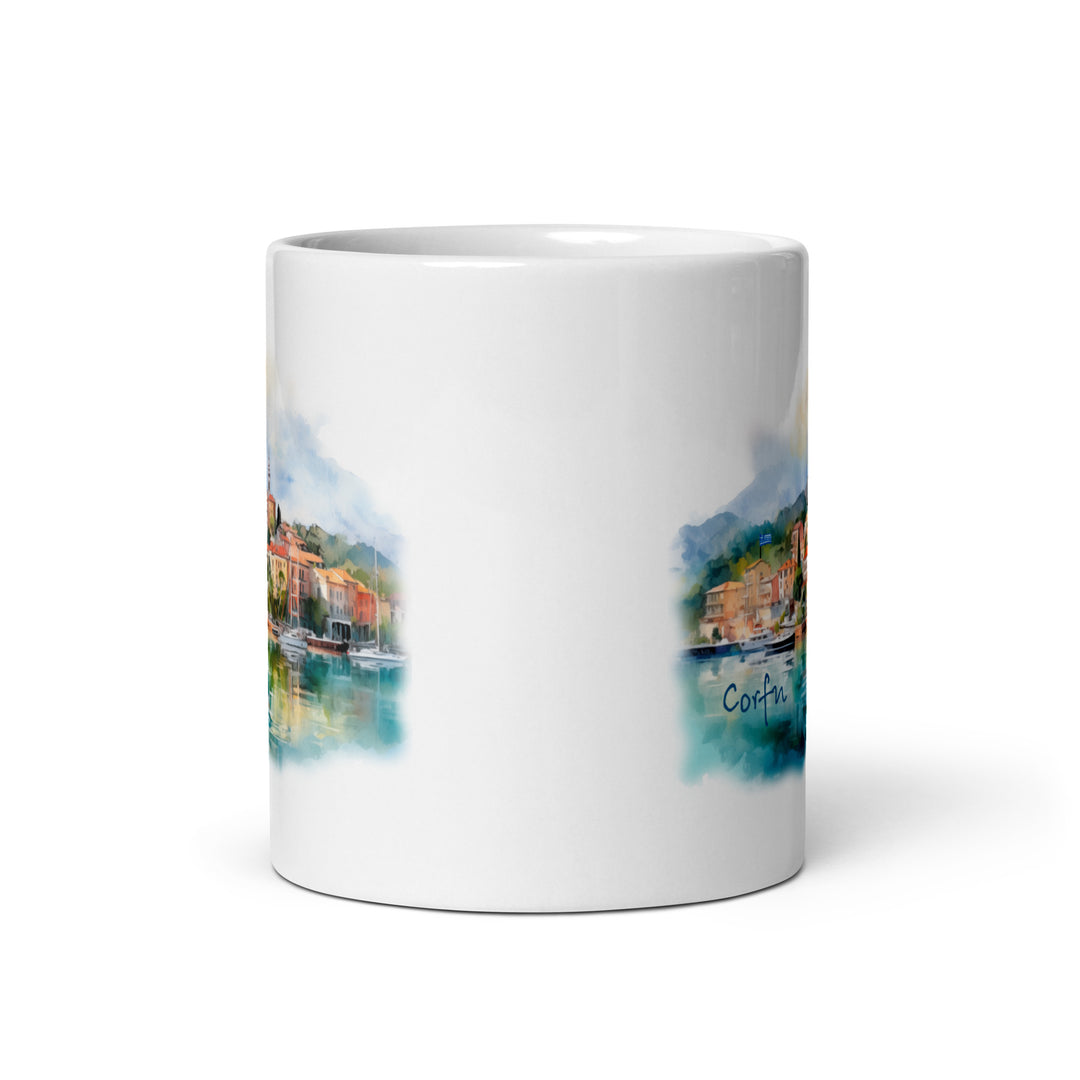 Corfu White glossy mug