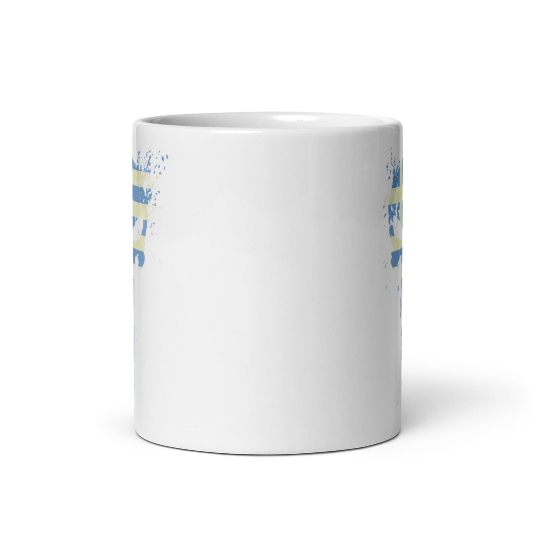 Greek Skull White glossy mug