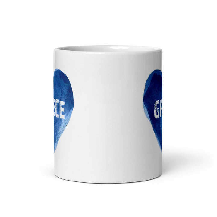 Greece Heart White glossy mug