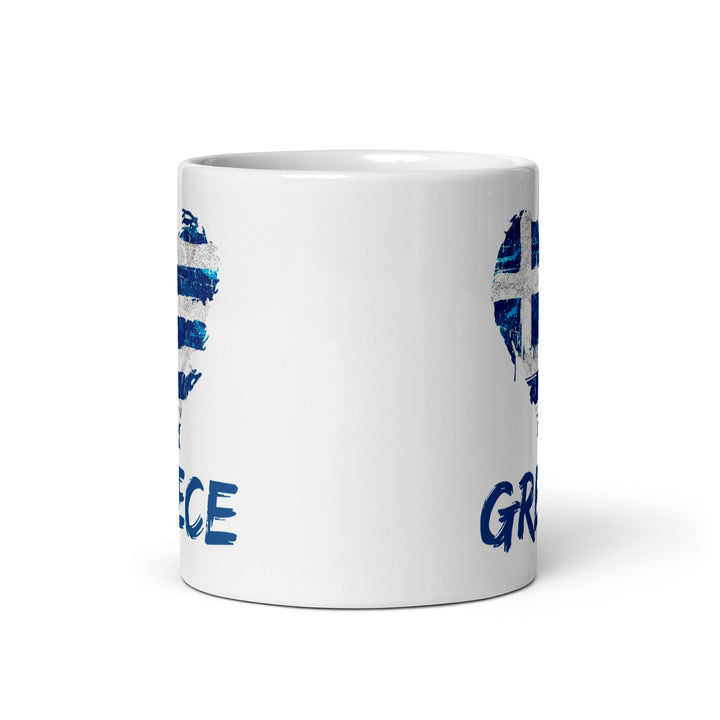 Greece Heart White glossy mug