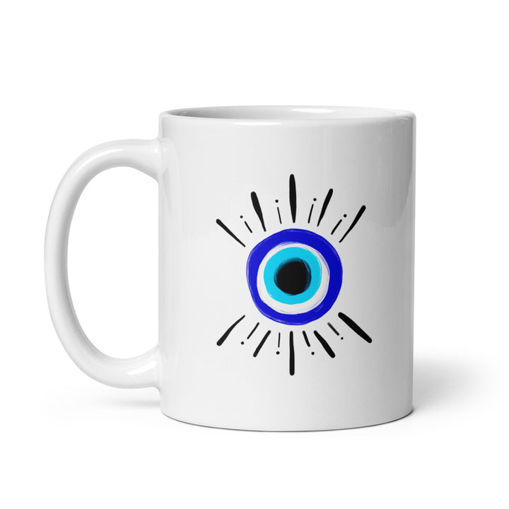 Greek Eye - White glossy mug