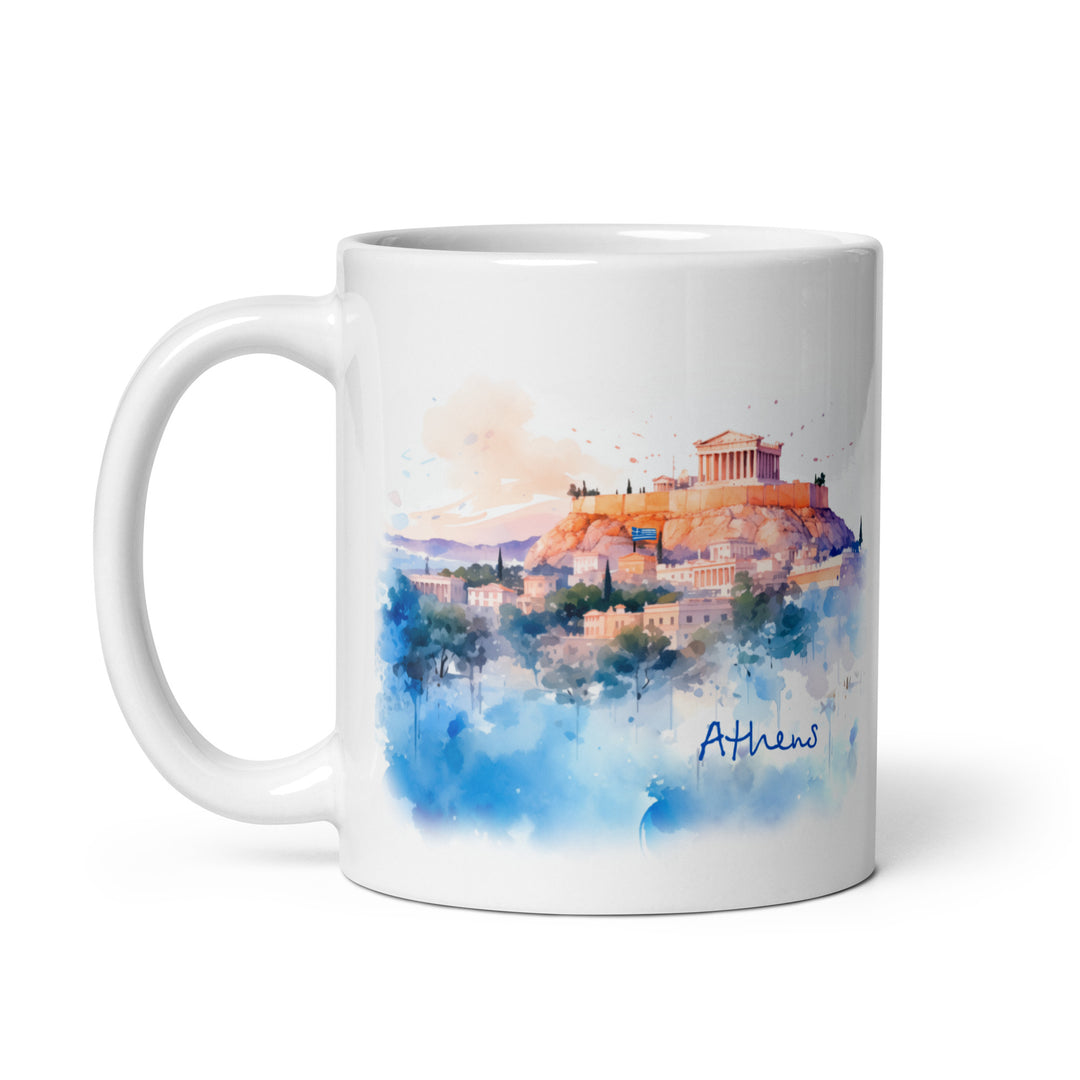 Athens White glossy mug