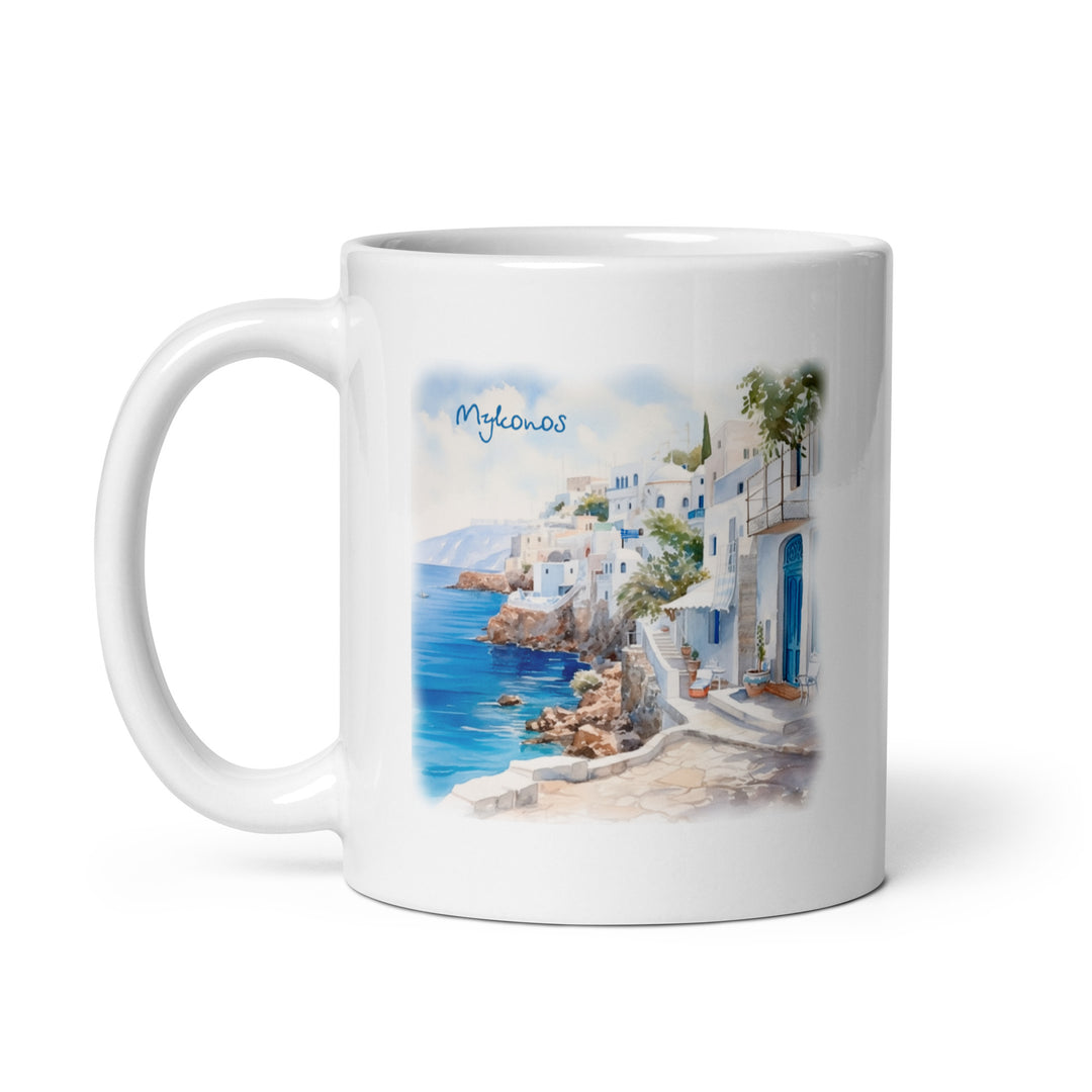 Mykonos White glossy mug