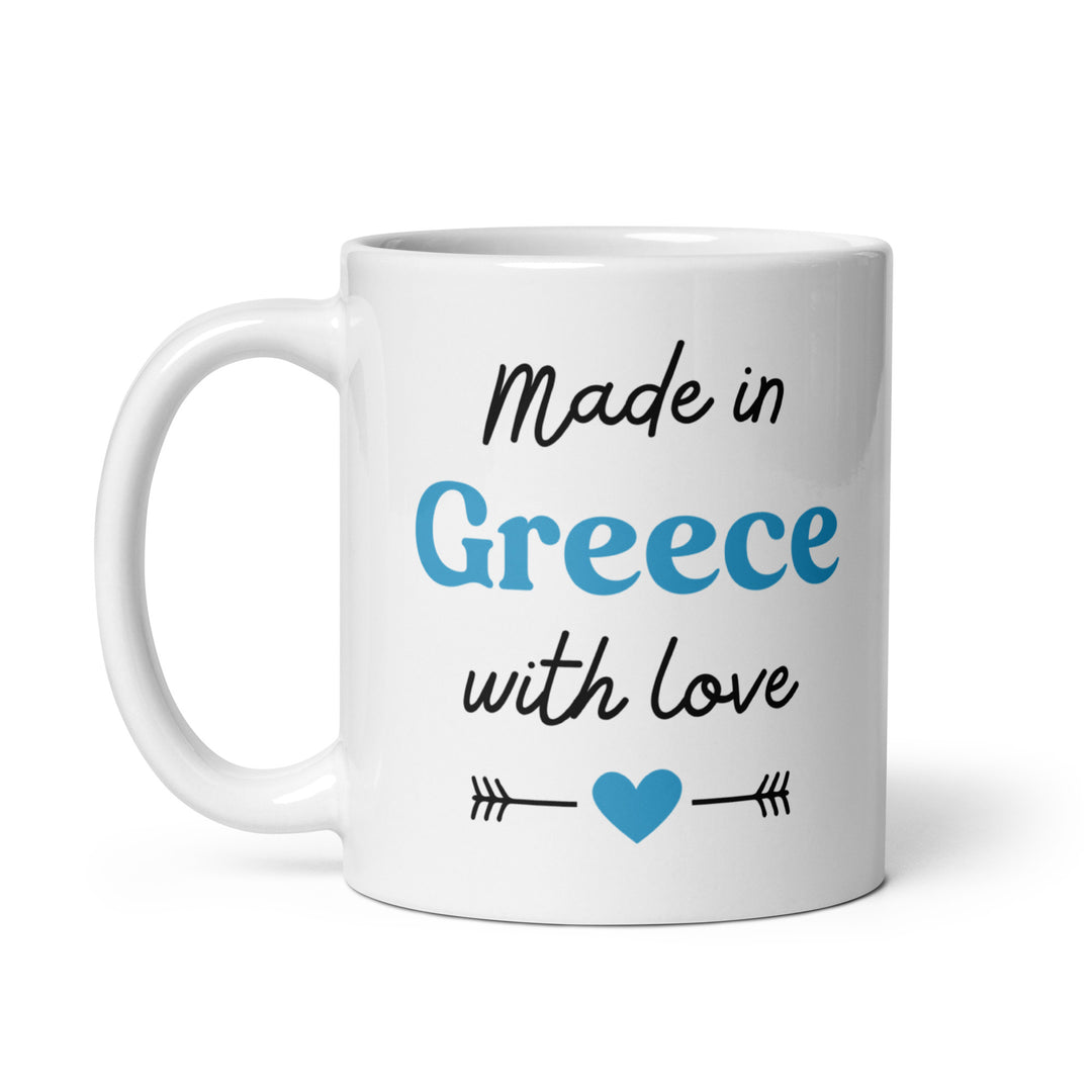 Made in Greece White glossy mug