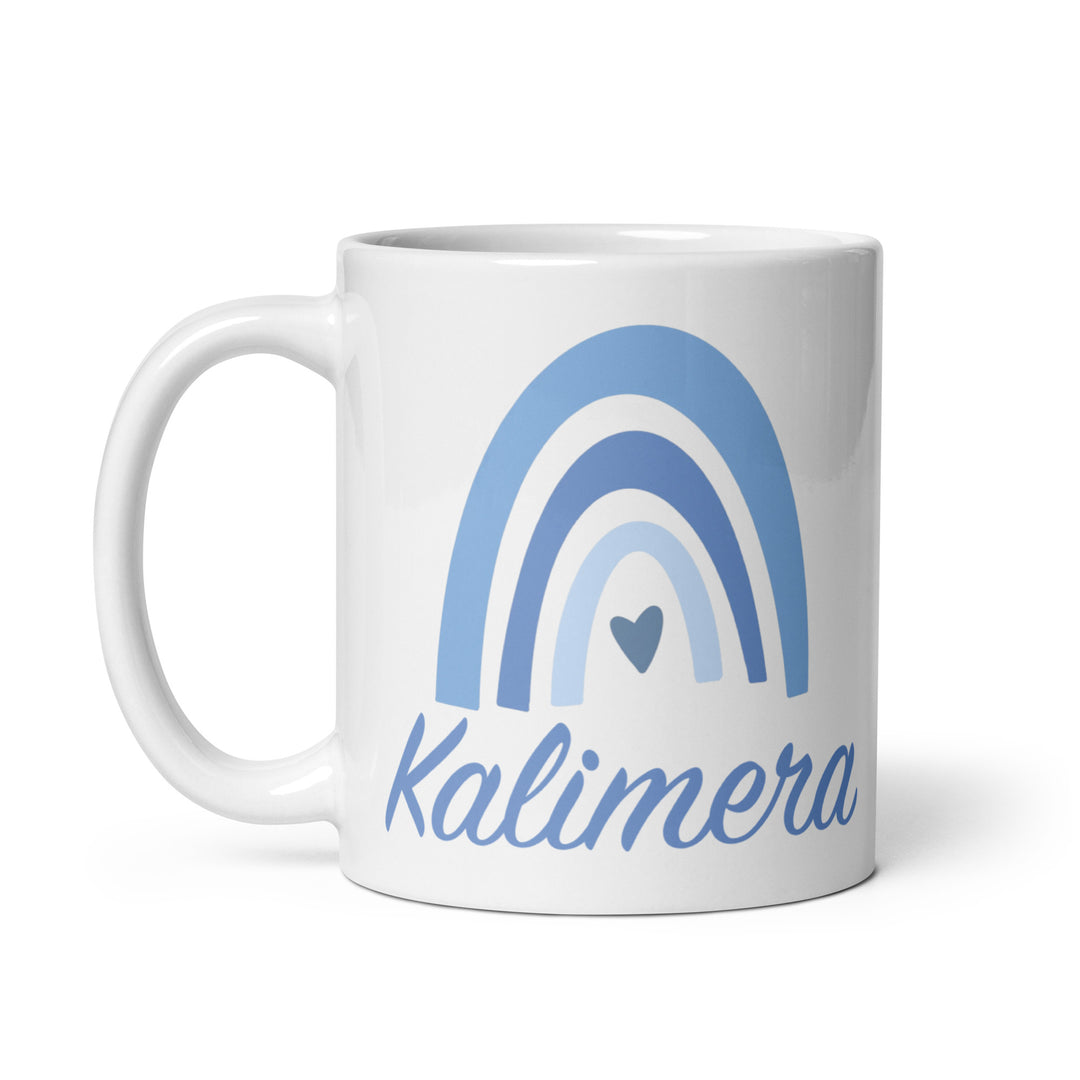 Kalimera Blue White glossy mug