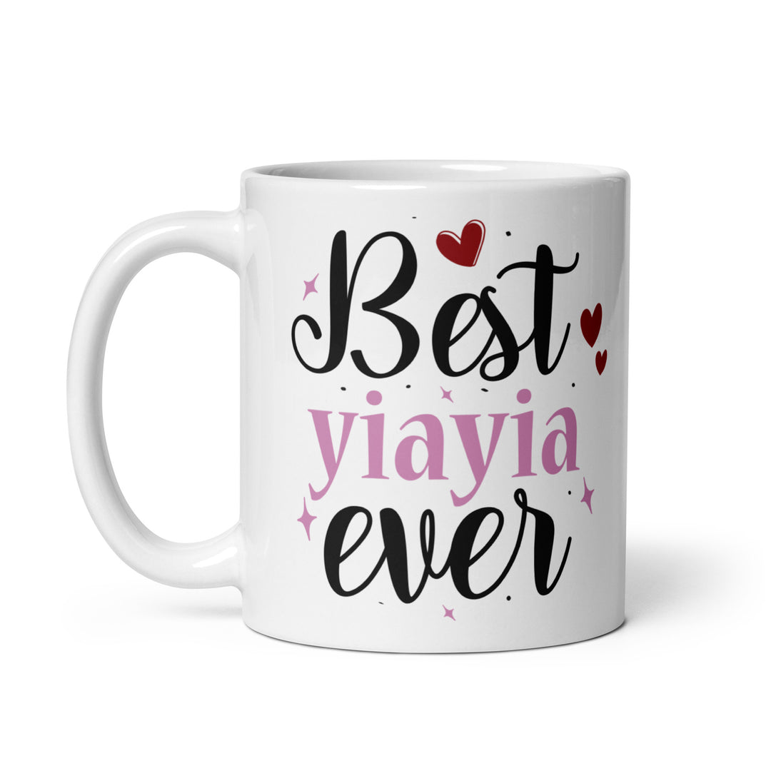 Best yiayia Ever White glossy mug