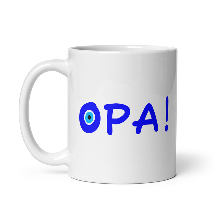 OPA! White glossy mug