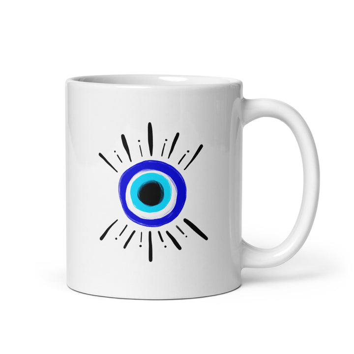 Greek Eye - White glossy mug