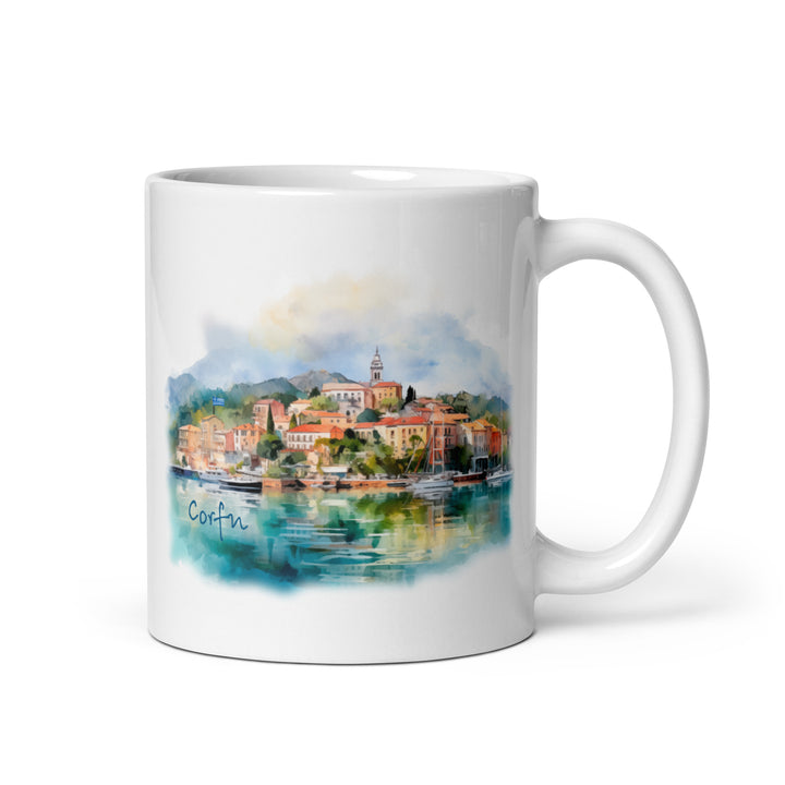 Corfu White glossy mug