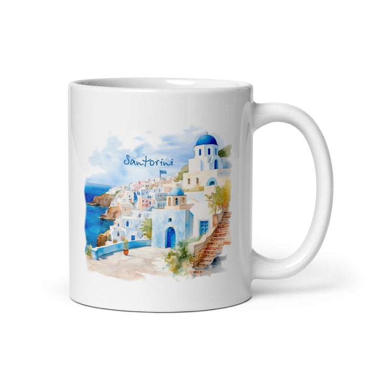 Santorini White glossy mug