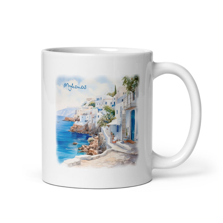 Mykonos White glossy mug