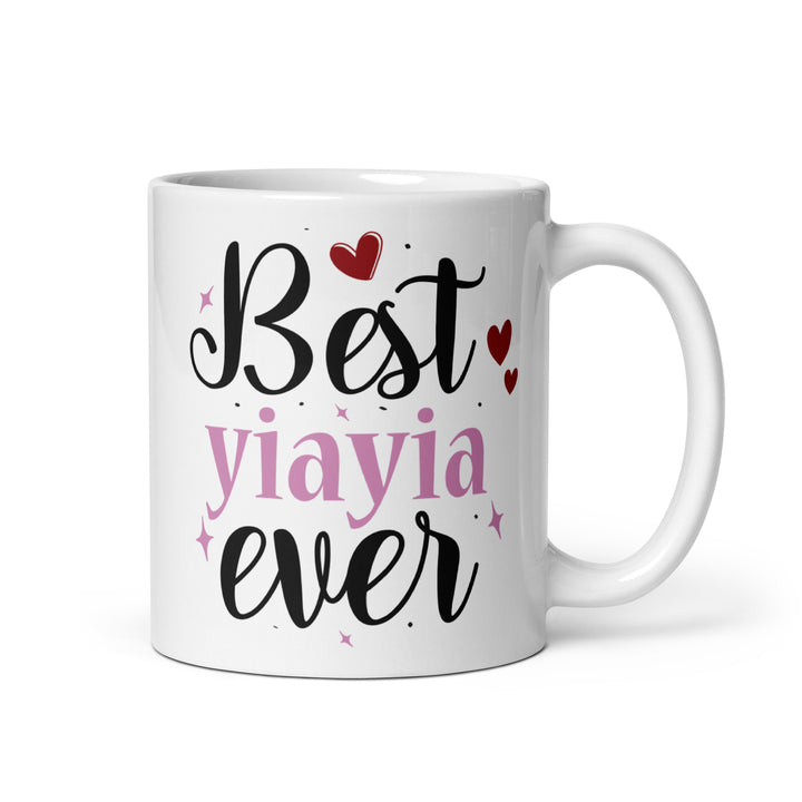 Best yiayia Ever White glossy mug