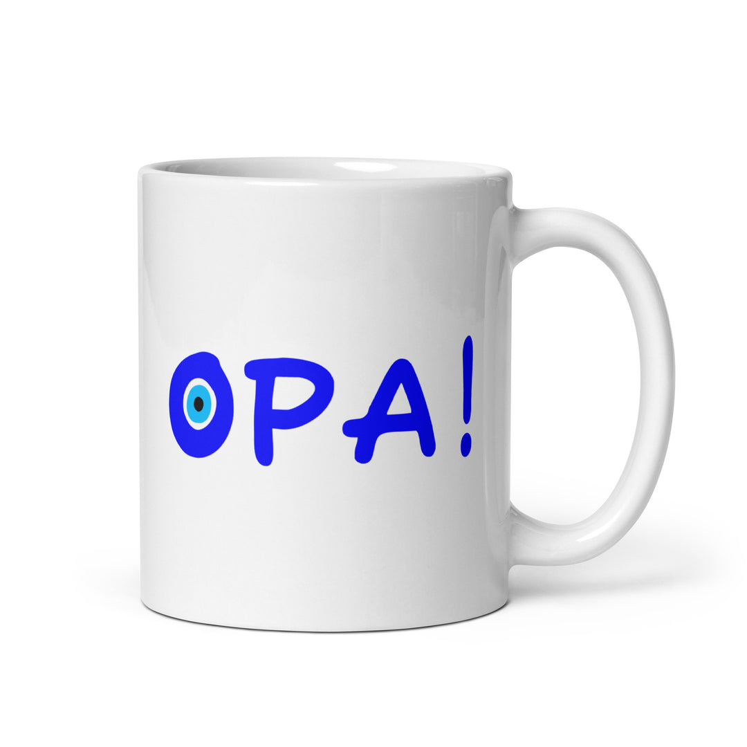 OPA! White glossy mug