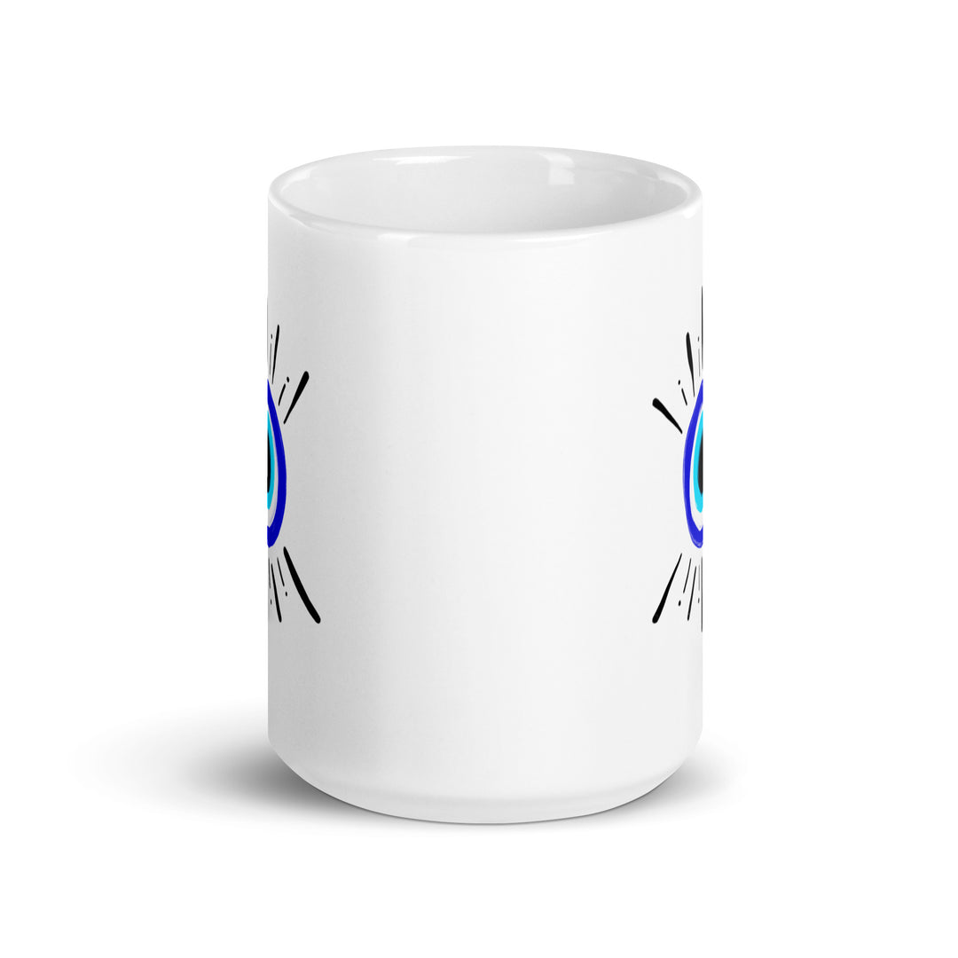 Greek Eye - White glossy mug