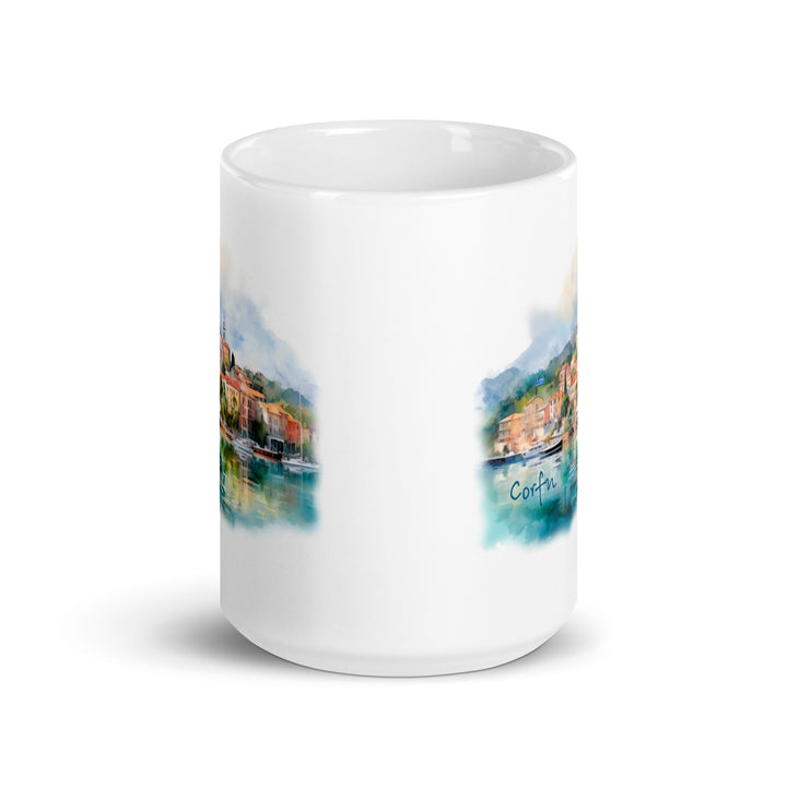 Corfu White glossy mug