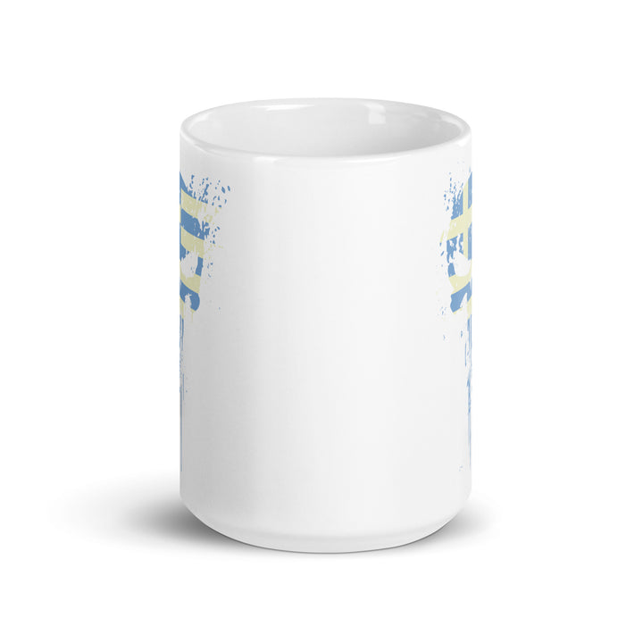 Greek Skull White glossy mug