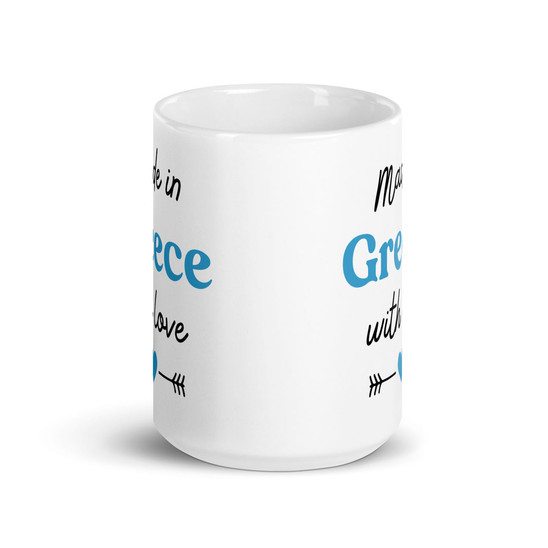 Made in Greece White glossy mug