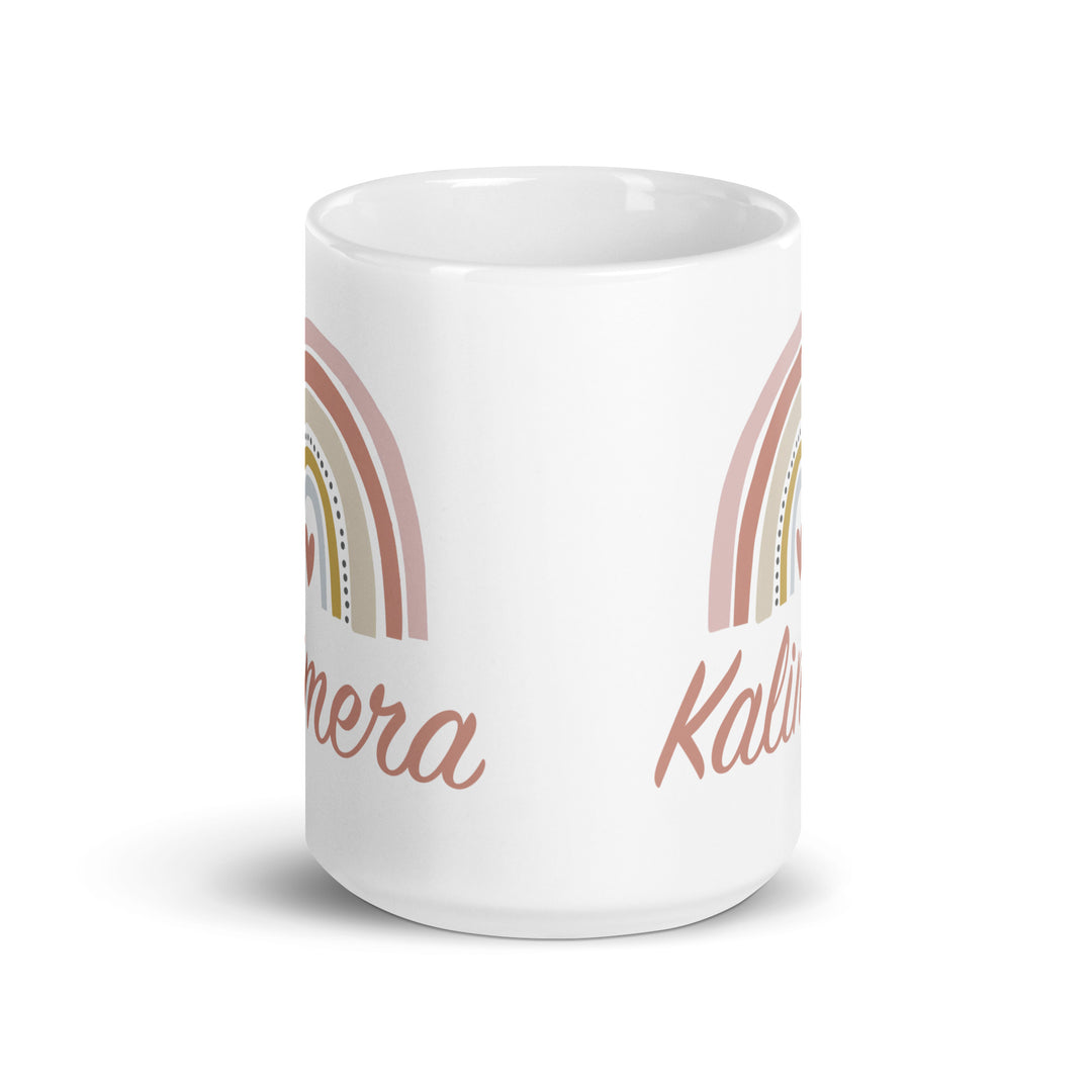 Kalimera Pink White glossy mug