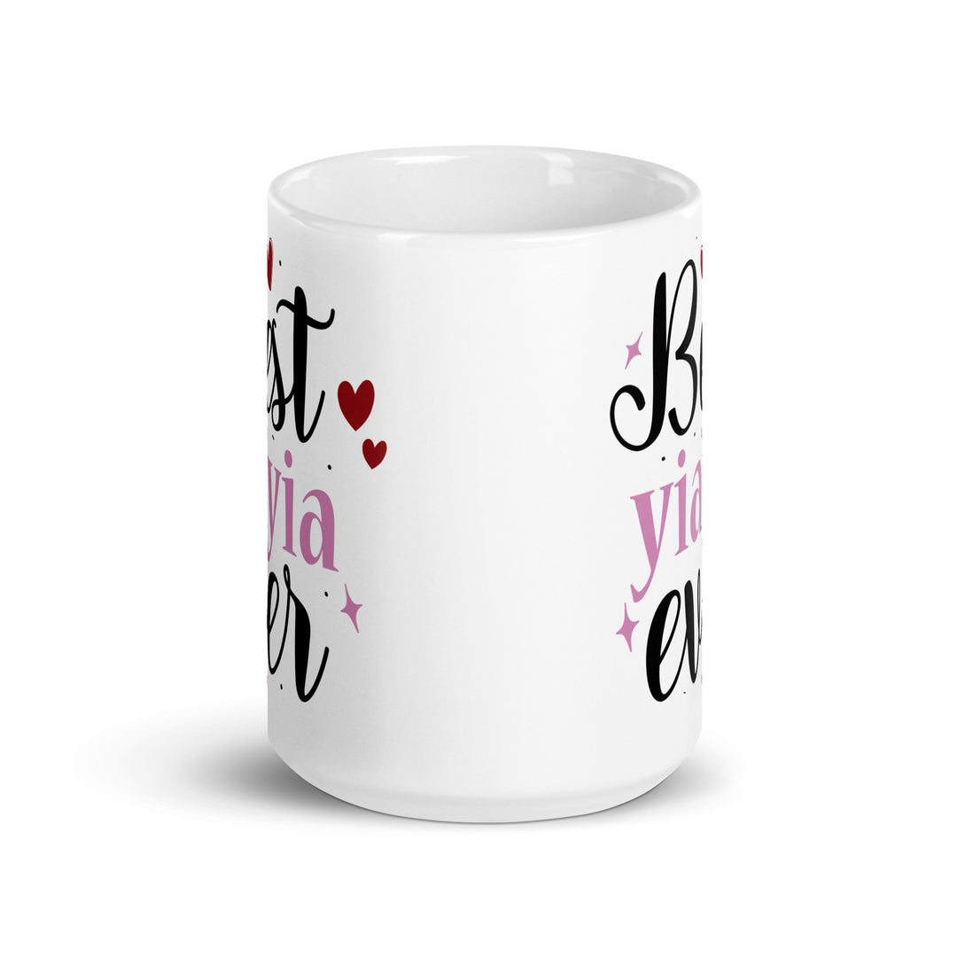 Best yiayia Ever White glossy mug