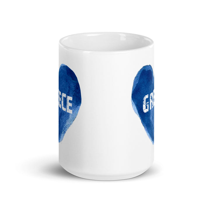 Greece Heart White glossy mug