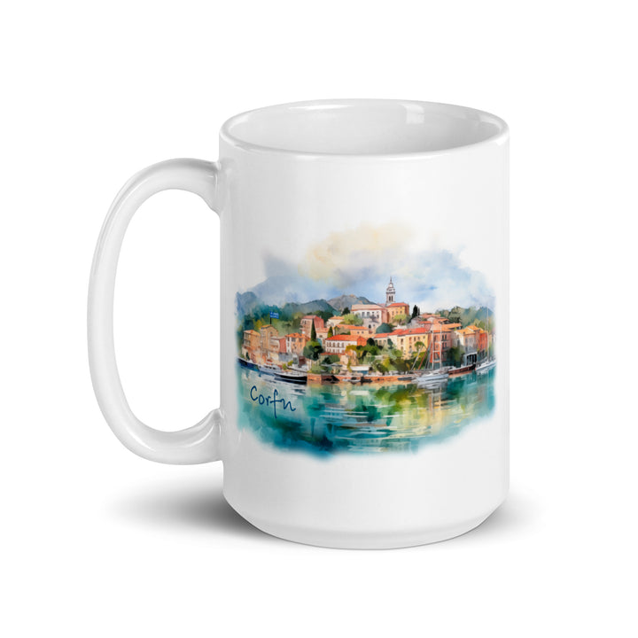 Corfu White glossy mug