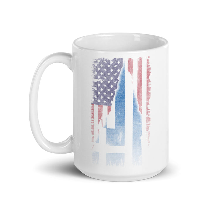 Greece USA Flag glossy mug