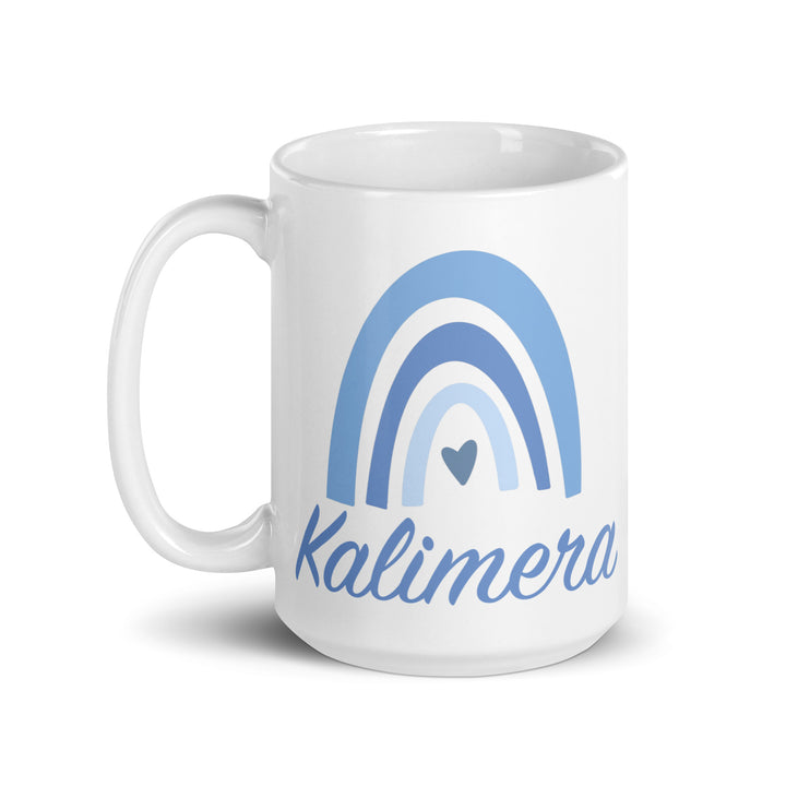 Kalimera Blue White glossy mug