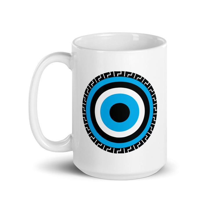 Greek Mati White glossy mug