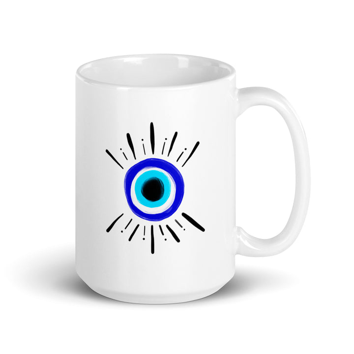 Greek Eye - White glossy mug