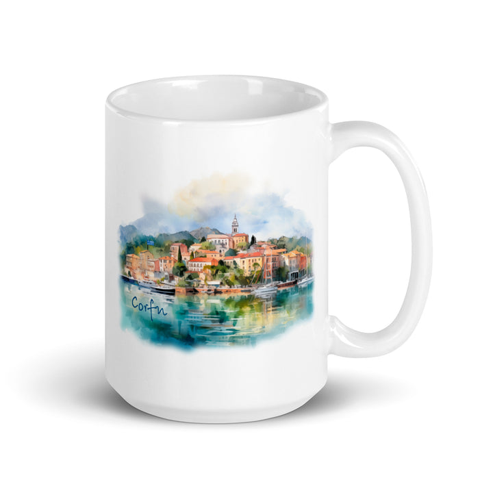 Corfu White glossy mug