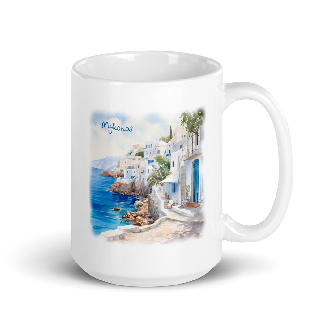 Mykonos White glossy mug