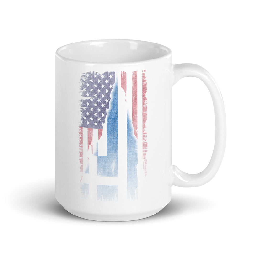 Greece USA Flag glossy mug