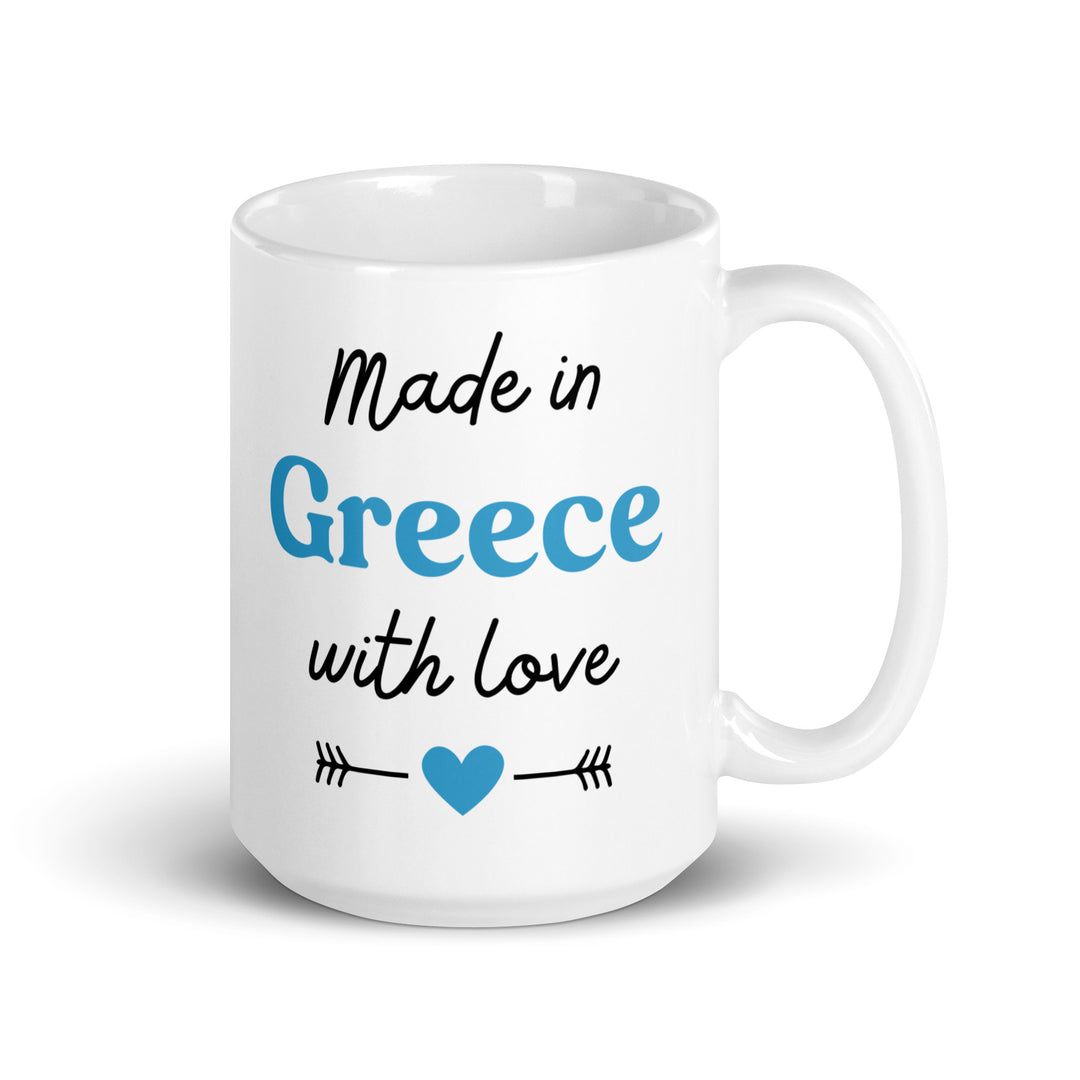 Made in Greece White glossy mug