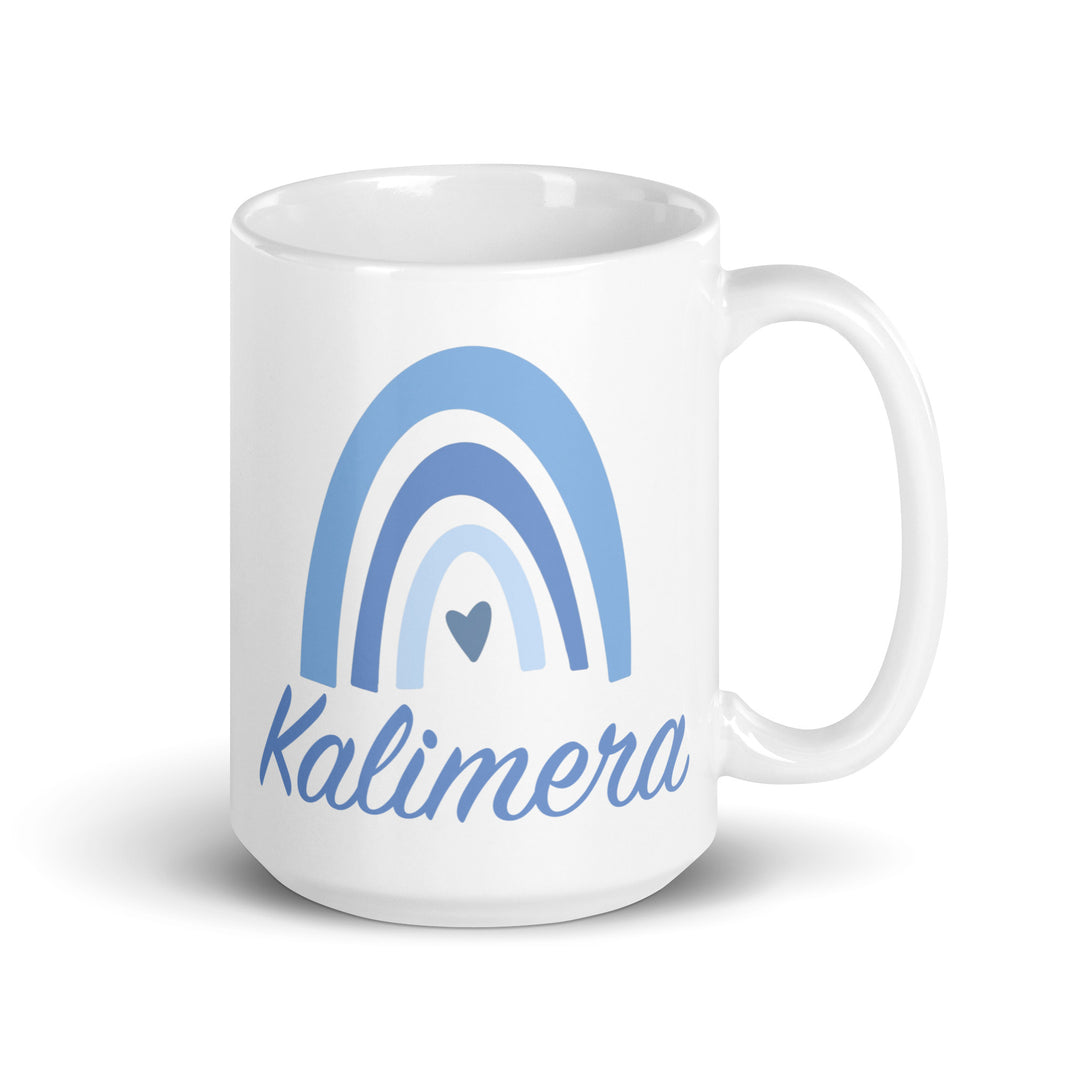 Kalimera Blue White glossy mug